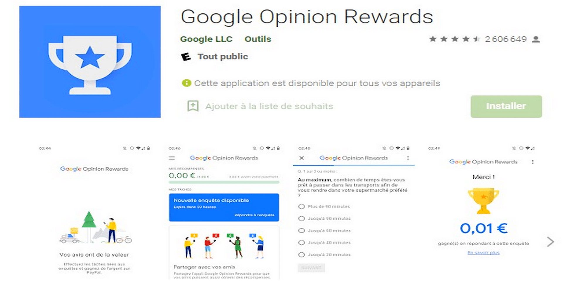 Google Opinion Rewards avis